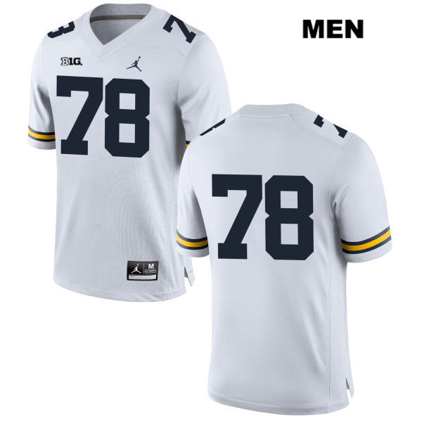 Men's NCAA Michigan Wolverines Griffin Korican #78 No Name White Jordan Brand Authentic Stitched Football College Jersey EG25O36VI